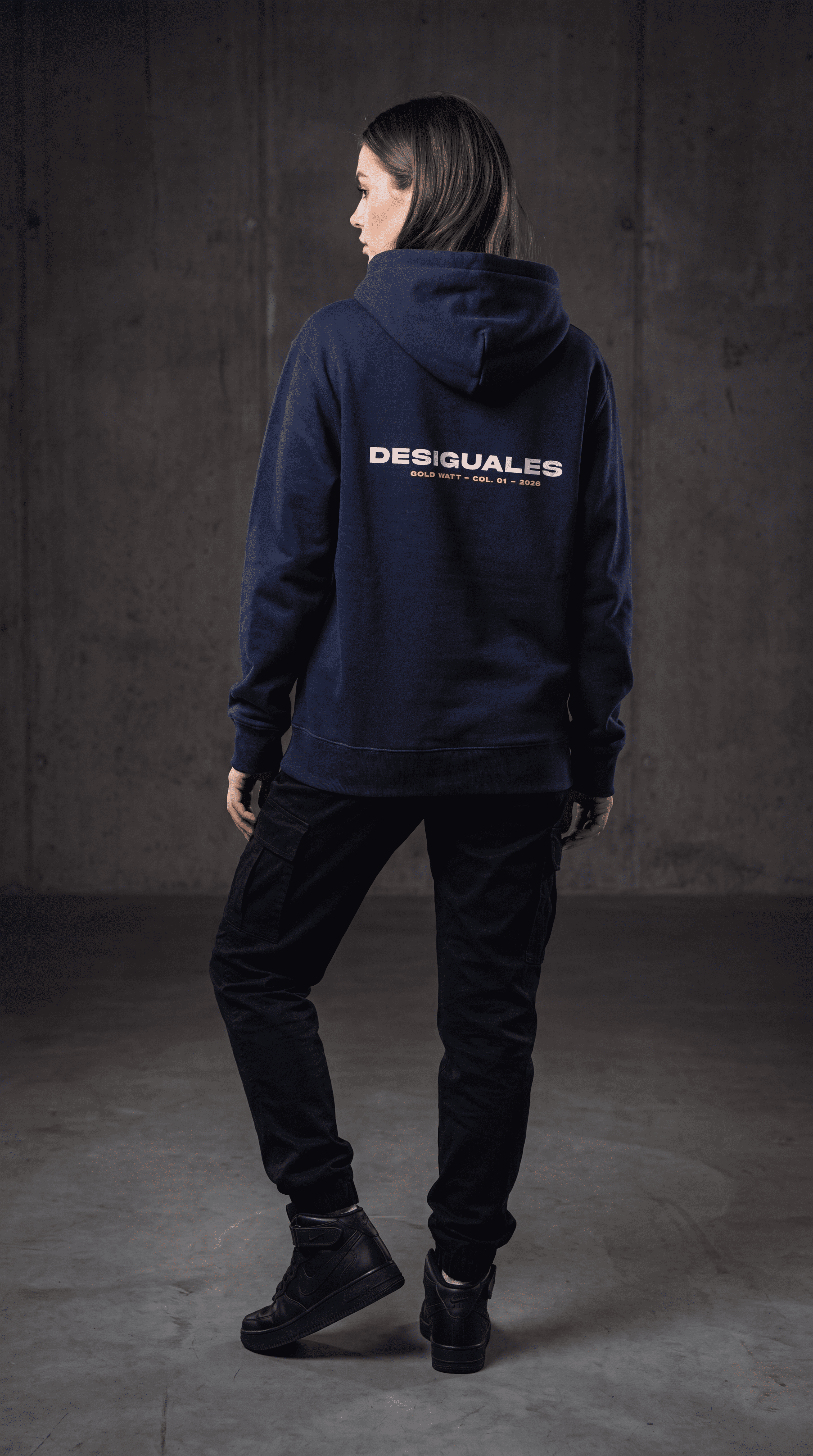 DESIGUALES Hoodie — Gold Watt Col. 01