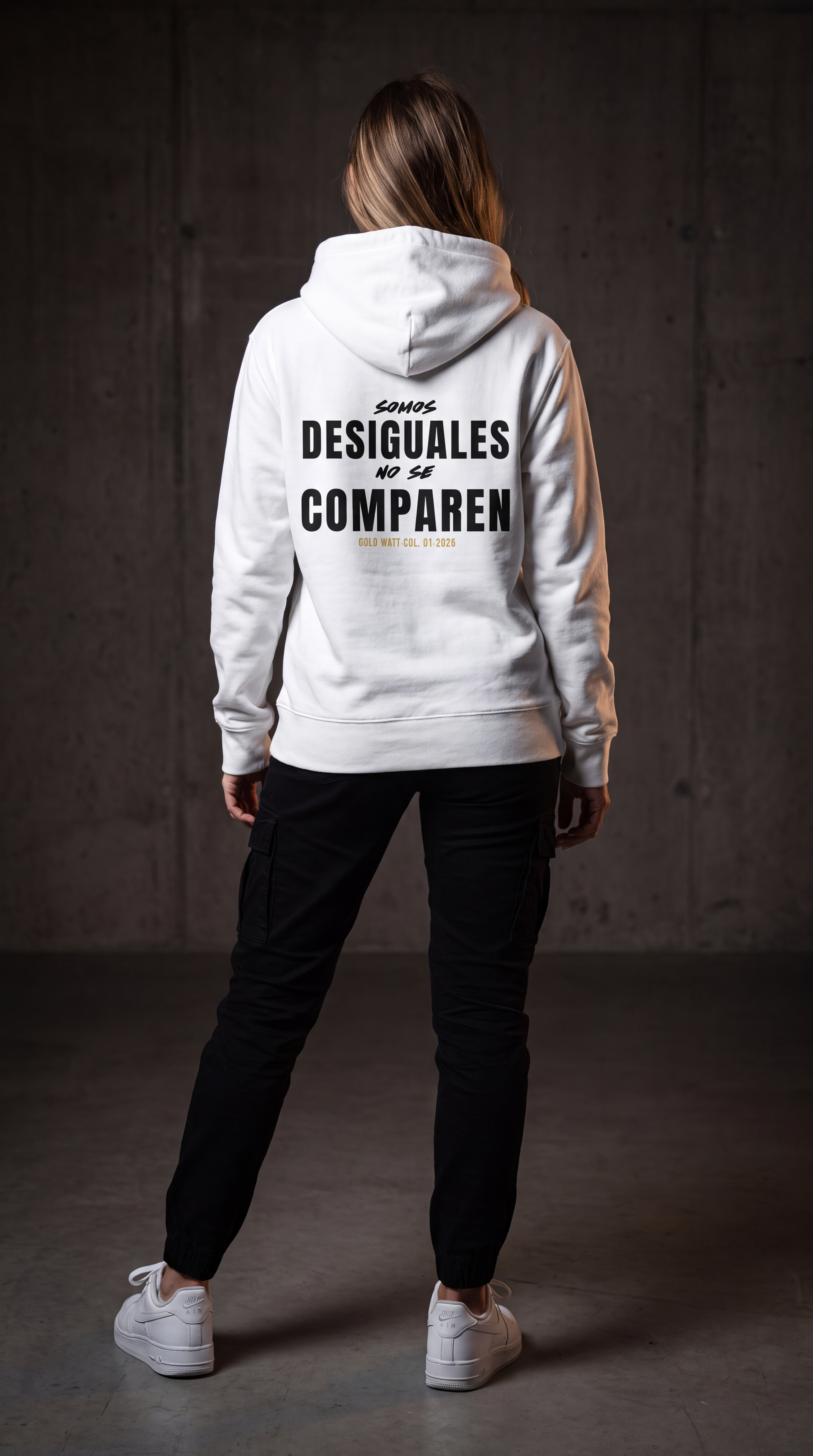 DESIGUALES Hoodie — Gold Watt